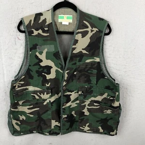 Vintage Game Winner Vest Adult XL Green Camouflage Camo Shooter Mens Hunter Duck - Picture 1 of 19