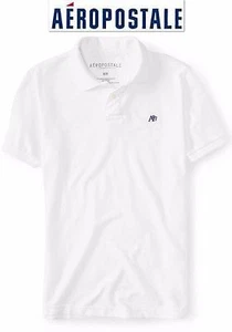 Neu mit Etikett 3XL Aeropostale Herren Piqué Poloshirt XXXL weiß gesticktes Logo 100 % Baumwolle 3X - Bild 1 von 3