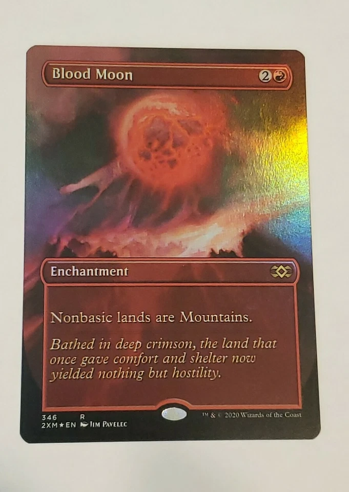 1x FOIL BLOOD MOON (BORDERLESS) VIP Double Masters Magic MTG NM CARD x1 - Image 1 of 1