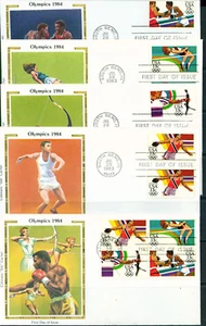 1983 FDC Set di 5 - Scott# 2048-51 - Olimpiadi - Colorano Cachet UA - Foto 1 di 1