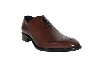 Zapatos de vestir Calzoleria Toscana para hombre de corte completo Oxford de cuero borgoña 4633 - Imagen 1 de 6