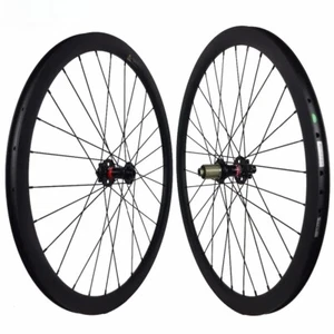 Carbon Cyclo Cross Fahrrad Laufradsatz Drahtreifen Scheibenbremse 23/25mm breit Schlauchreifen - Bild 1 von 10