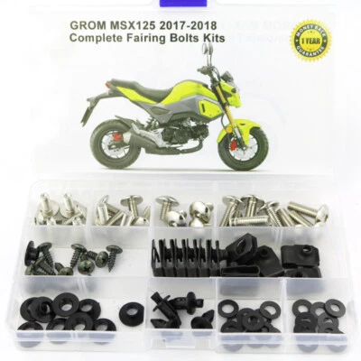 Fit For HONDA GROM MSX125 2017 2018 Complete Fairing Bolts Kit Screws Gray Foto 1 de 4