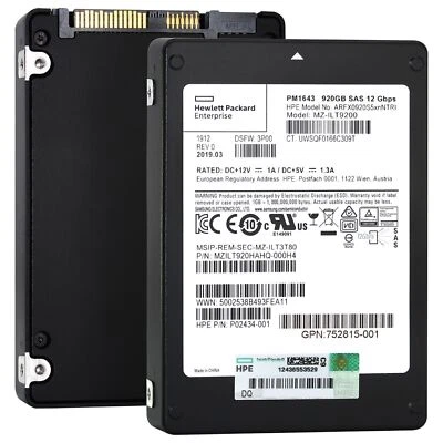 HPE PM1633a 800GB SSD SAS 12G Solid State Drive MZ-ILT9200 MZILT920HAHQ-000H4 - Image 1 of 2