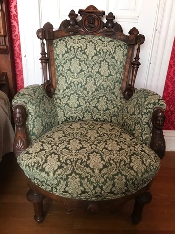 Antique Victorian Renaissance Revival John Jelliff style Arm Chair Cover