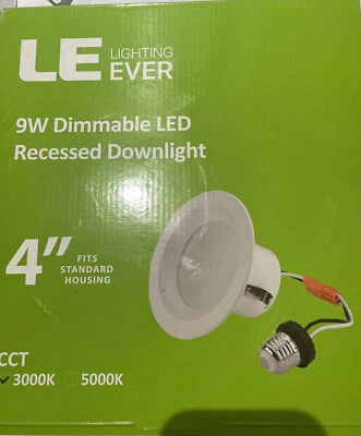 Nuevos Downlights LED 4” LED Regulables E26 9W 540 Lúmenes, 3000K Blanco Cálido Paquete de 8 Foto 1 de 4
