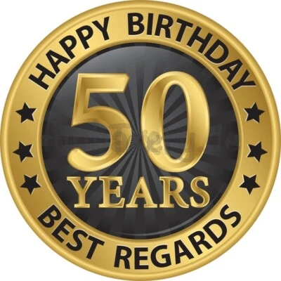 50.Geburtstag eßbar Torten-bild Muffin-aufleger Party Deko Jubiläum GeschenkIdee - Bild 1 von 4