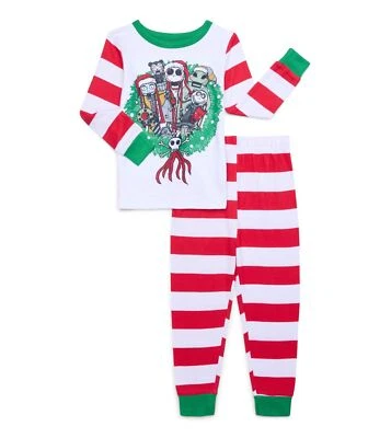 Nightmare Before Christmas Jack, Sally and Characters Kids Holiday Pajama Set - Image 1 of 2