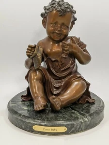 Rare, 11 inch tall bronze sculpture of 19th century piano baby - Picture 1 of 12