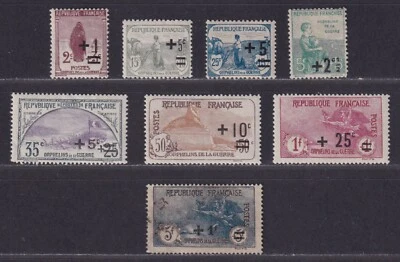 France Scott B12-B19 1932-1933 Semi-Postal Surcharged Issue SCV $224.35 - Image 1 of 2