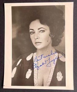 Elizabeth Taylor Hand Signed Autograph 8x10 Photo - Cleopatra - Giant - Ivanhoe - Picture 1 of 2