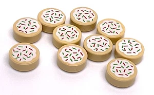 Azulejo de galletas Lego redondo 1x1 con salpicaduras - Galletas de Navidad - Vacaciones - 10 piezas - Imagen 1 de 1