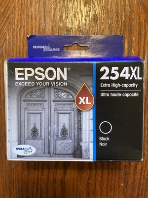 2027 Genuine Epson 254XL Black High Yield Ink Cartridge T254XL120 exp 04/2027 - Image 1 of 3