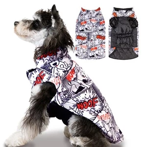 Winter Dog Coat Waterproof Windproof Dog Jacket Reversible Dog Vest Thick Adj... - Picture 1 of 8