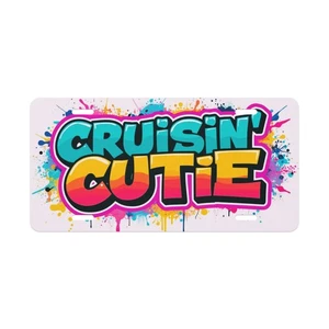 Multicolor "Cruisin Cute" Vanity License Plate Car Truck Accessory - Picture 1 of 3