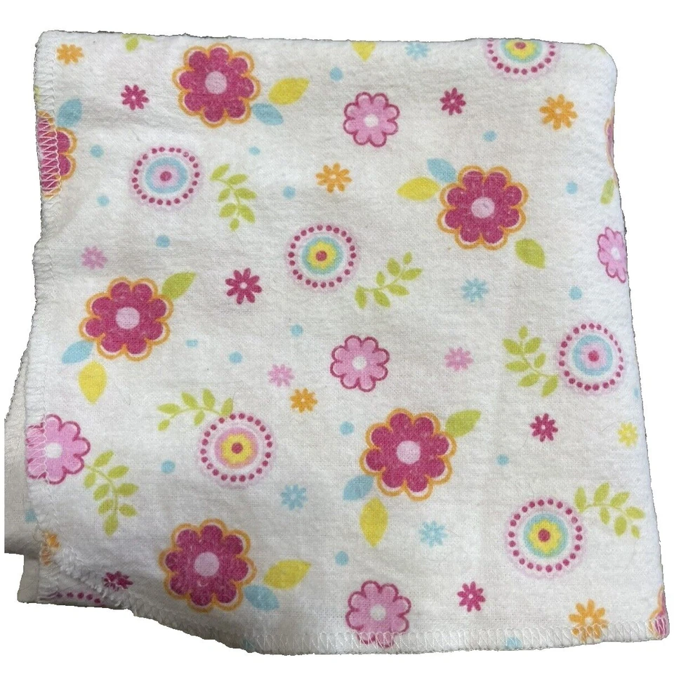 Manta Receptora Bebé Circo Estampado Floral Rosa Azul Amarillo Flores Suave Foto 1 de 4