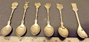 Lot 6 Souvenir Collector Spoons INTERNATIONAL DESTINATIONS - Picture 1 of 7