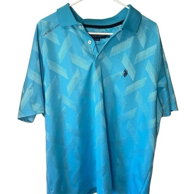 US Polo Assn. Camisa de golf XXL azul para hombre Foto 1 de 4