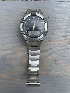 Casio Wave Ceptor Analogue Digital WVA-105H JAPAN Men’s Watch Wristwatch Working - Picture 1 of 7