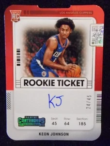 2021-22 Keon Johnson Contenders Rookie Ticket Die-Cut AUTO.../45...Brooklyn Nets - Bild 1 von 2