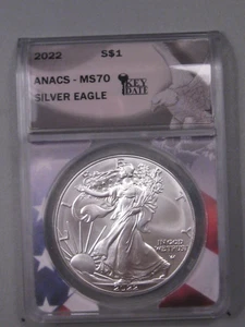 2022 Silver American Eagle ANACS MS70 - Flag Core #27 - Picture 1 of 5