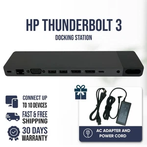 HP Thunderbolt 3 Dock Station for EliteBook 835 845 855 G7 G8 G9 G10 G11 w/ PSU - Picture 1 of 6