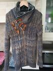 Ladies Leif Nelson Chunky Knit  Cardigan Sweater Jacket Size L Vgc