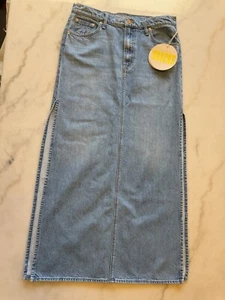Mother Denim Snacks Skirt Women's 30 Blue Maxi Side Slit Nothing Else Like It - Picture 1 of 24