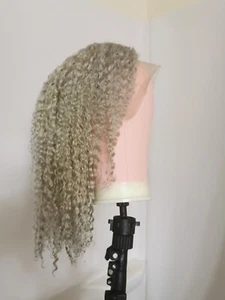 100% Echthaar Perücke Haar PLATIN Perücke 18 cm - Bild 1 von 24