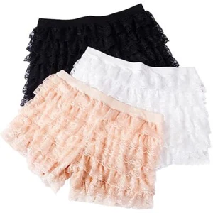 Lace Underwear Briefs Chic Bloomers Shorts Ruffle Layered Frill Panties Lingerie - Picture 1 of 11