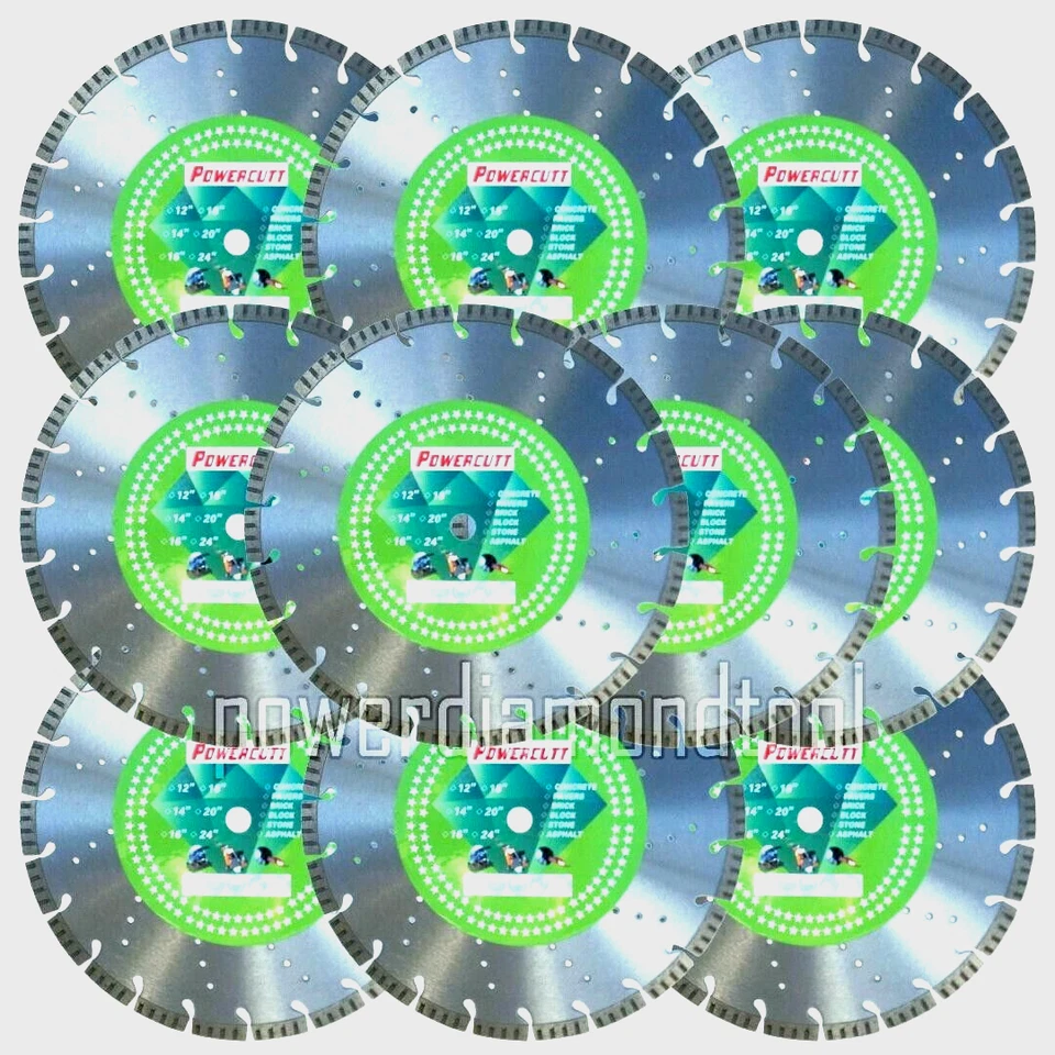 HORMIGÓN/BLOQUE/PIEDRA 14" (10 piezas) Husqvarna/Stihl/Hitachi Corte de Sierra HOJA DE DIAMANTE Foto 1 de 1