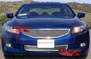 Fits 2008-2010 Honda Accord Coupe Main Upper Stainless Chrome Mesh Grille Insert - Picture 1 of 2