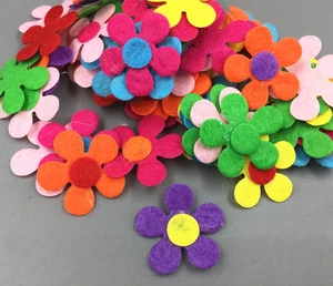 300Pcs Flowers shape Felt Appliques Mixed Colors Die Cut Cardmaking Crafts - Picture 1 of 2