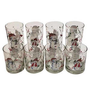 Vintage Christmas ~ Let It Snow ~ Snowman ~ Anchor Hocking Glassware ~ Set of 8 - Picture 1 of 12
