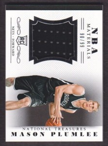 2013-14 National Treasures NBA Rookie Material JERSEY #3 Mason Plumlee 90/99