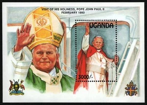 Uganda 1993 - Mi-Nr. Bloque 182 ** - MNH - Visita del Papa / Visita papal - Imagen 1 de 1