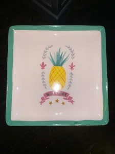Plato de piña "bienvenido" magenta Plato Decoración Hogar Accesorios - Imagen 1 de 6