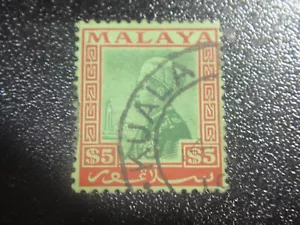 Estampilla de Sultán Hisam MALAYA Selangor 1935 Sc#59 $5 en muy buen estado usada con buena cancelación - Imagen 1 de 1
