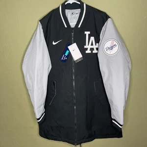 Nike Los Angeles Dodgers Size Large MLB Black Dugout Performance Full-Zip Jacket - Picture 1 of 11