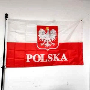 Bandera de águila de Polonia Bandera polaca Blanca Roja Bandera de la UE Polonia Exterior Hogar 90x150 cm - Imagen 1 de 6