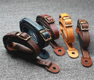 Funper Handmade Leather Strap 15mm Camera Brown Retro Adjustable Length Grip New - Picture 1 of 6