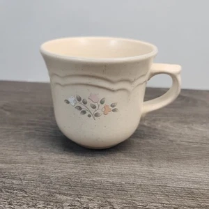 Pfaltzgraff REMEMBRANCE Stoneware Pink Peach & White Flowers Tea Cup Mug - Picture 1 of 5