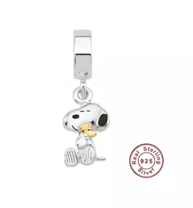 Charm Dangle Hund Snoopy 925 Silber Welpe - Anhänger für Pandora Armband - Bild 1 von 2