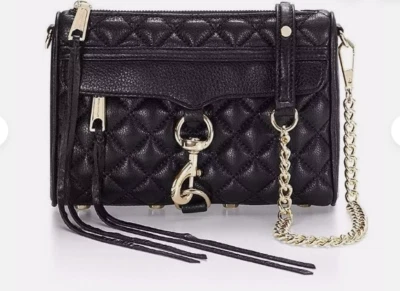 Nuevo Bolso Rebecca Minkoff Acolchado Mini Mac--Negro Foto 1 de 3