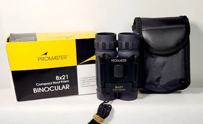 Promaster 8x21 Compact Roof Prism BINOCULAR 378 ft / 1000 yds Comes With Bag  - Image 1 of 4