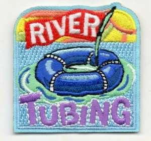 RIVER TUBING Iron On Patch Sport - Picture 1 of 1