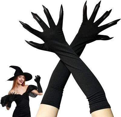 Luvas de garra de gato fantasias femininas de Halloween unhas longas luvas de garras de lobo - Imagem 1 de 4