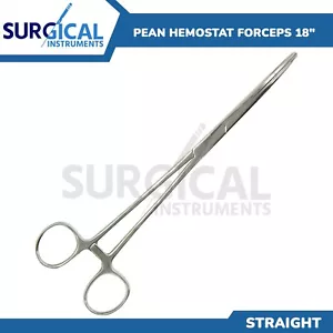 18" Straight Hemostat Forceps Locking Clamps Stainless Steel German Grade - Picture 1 of 6