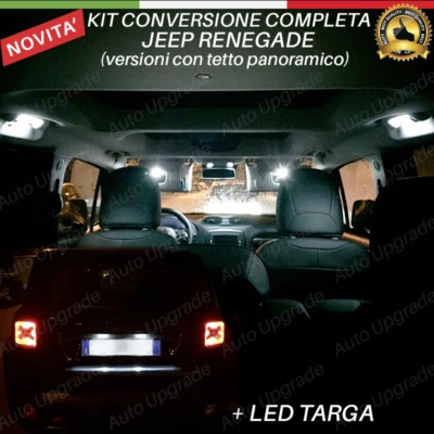 KIT LED INTERNI PER JEEP RENEGADE COMPLETO + LUCI TARGA CANBUS NO AVARIA 6000K - Immagine 1 di 4