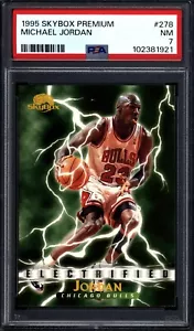 1995 SkyBox Premium Michael Jordan #278 Electrified PSA 7 Bulls HOF NM - Picture 1 of 2